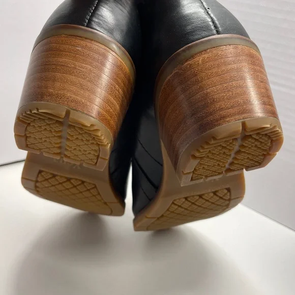 Xena Black Leather Steel-toe Shoes Size 10.5 - Picture 7 of 11